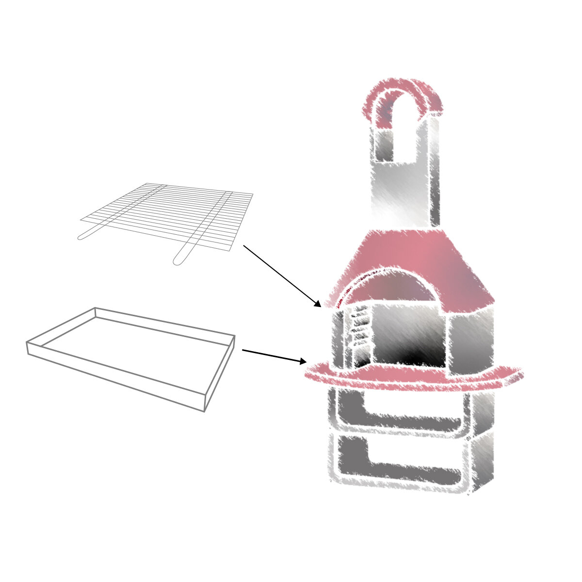 ZooPaul Hasenkäfig 78x47x37cm - Komplettset Mit Gitter Rosa