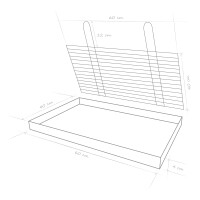 Aschekasten mit Grillgitter 60x40cm