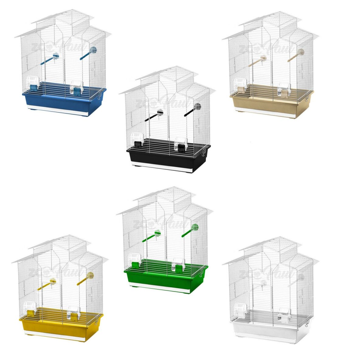 4 Vogelfutternäpfe Für Käfig - Doppelnäpfe Zum Aufhängen Für Sittiche