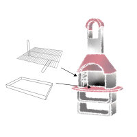 Aschekasten mit Grillrost mit Klappgriffen 60x30cm