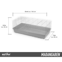 Hasenkäfig XXL 120x59x43cm schwarz