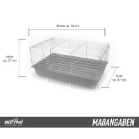 Hasenkäfig komplett XL beige 78x47x37cm