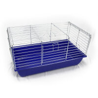 Hasenkäfig komplett L dunkel blau 70x40x37cm