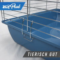 Hasenkäfig komplett L dunkel blau 70x40x37cm