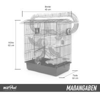XXL Hamsterkäfig beige mit Zubehör Tunnelsystem