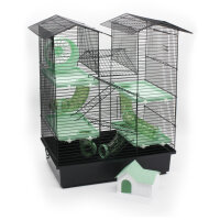 XXL Hamsterkäfig schwarz mit Zubehör turkis