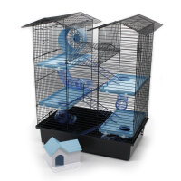 XXL Hamsterkäfig blau mit Zubehör