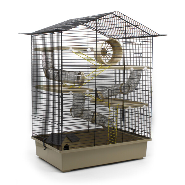 Nagerkäfig CH3 ca. 67x49x32cm (H/B/T) inkl. Zubehör beige
