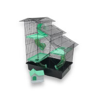 XXL Hamsterkäfig schwarz grün mit Zubehör