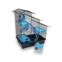 XXL Hamsterkäfig schwarz blau mit Zubehör