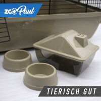 Hamsterkäfig XXL inkl. Zubehör beige/schwarz
