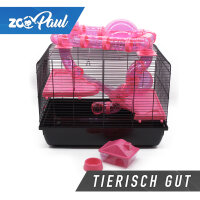 Nagerkäfig Galaxy + Zubehör pink 58x38x43cm NEU