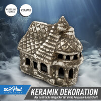 Deko Aquarium Haus 13x14x10cm