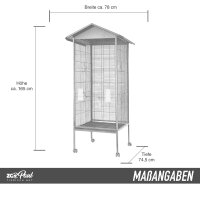 Vogelkäfig Voliere 165x78x74,5 cm schwarz