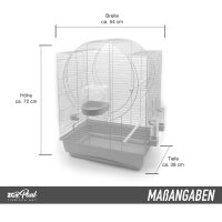 Vogelkäfig EMMA Cabrio 72x54x38 cm weiß/beige
