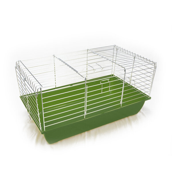 Hasenkäfig komplett L olive grün 70x40x37cm