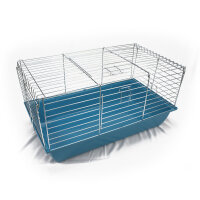 Hasenkäfig komplett XL petrol blau 78x47x37cm