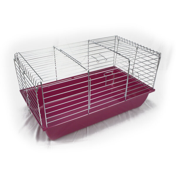 Hasenkäfig komplett XL pink 78x47x37cm
