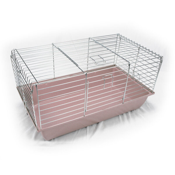 Hasenkäfig komplett XL rosa 78x47x37cm
