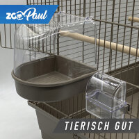 Premium XXL Vogelkäfig Mokka mit Badehaus und Zubehör IZA 3