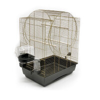 Vogelkäfig EMMA 72x54x38 cm gold shwarz mit Badehaus...