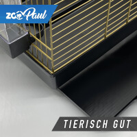 Vogelkäfig EMMA 72x54x38 cm gold shwarz mit Badehaus + Trinkröhrchen