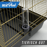 Vogelkäfig EMMA 72x54x38 cm gold shwarz mit Badehaus + Trinkröhrchen