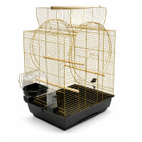 Vogelkäfig XXL EMMA Cabrio schwarz/gold + Badehaus...
