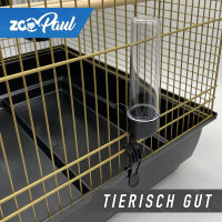 Vogelkäfig XXL EMMA Cabrio schwarz/gold + Badehaus und Trinkrohr