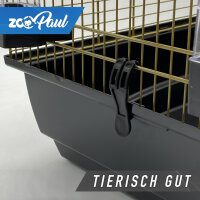 Vogelkäfig XXL EMMA Cabrio schwarz/gold + Badehaus und Trinkrohr