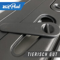 ZooPaul Aquarium Startklar-Set 100x40 cm – Abdeckung mit 2x T8 30W Beleuchtung, Keramik-Holzdeko & Fischkescher