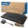ZooPaul Aquarium Startklar-Set 100x40 cm – Abdeckung mit 2x T8 30W Beleuchtung, Keramik-Holzdeko & Fischkescher